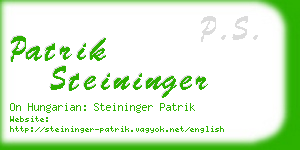 patrik steininger business card